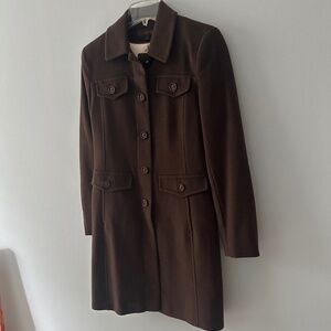Via Spiga Chocolate Brown Wool Coat Size 4